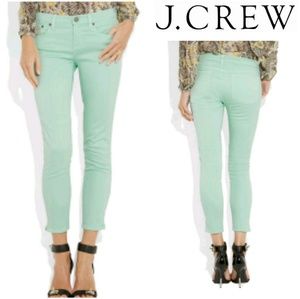 J. Crew Stretch Toothpick Mint Green Capri Jean 26